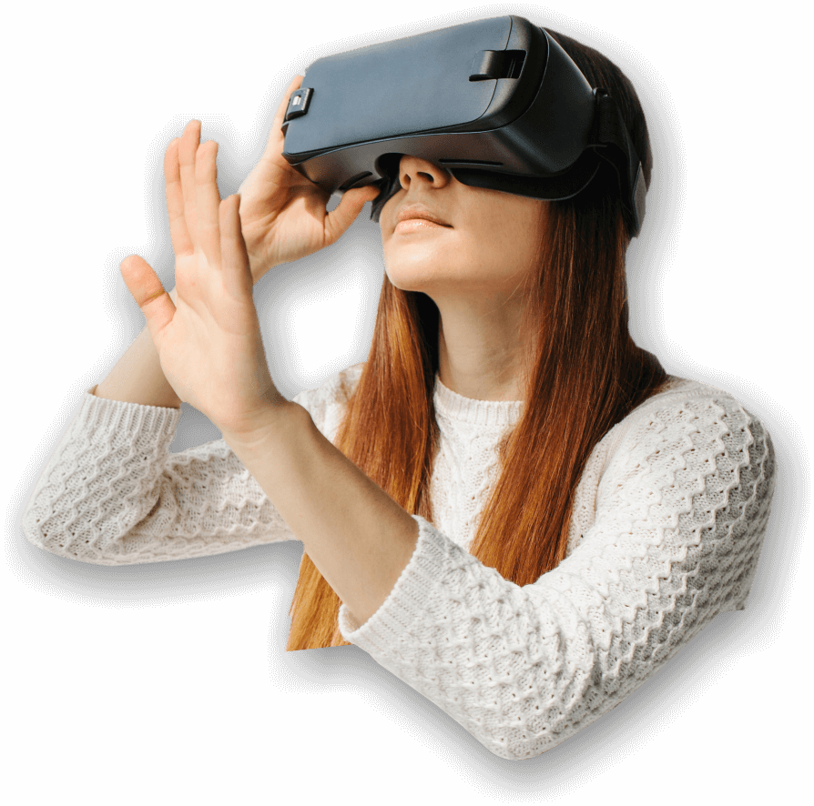 Girl with VR headset